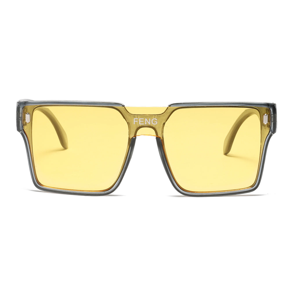 Retro Oversized One-Piece Sunglasses – UV Protection, Face Slimming Design for Men & Women